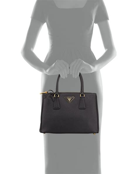 prada saffiano double zip small